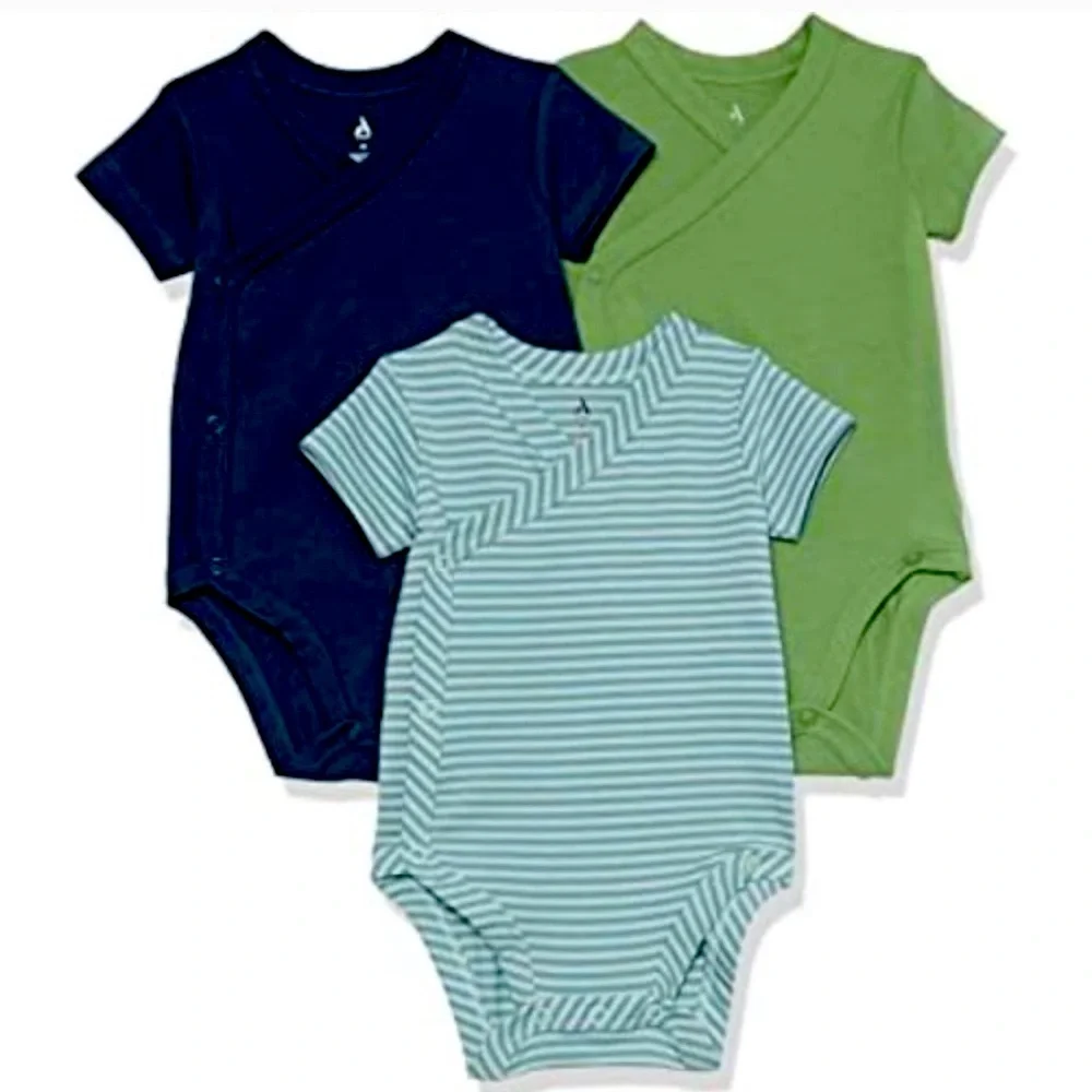 Amazon Basics Side Snap Short Sleeve Onesies - Pack of 3